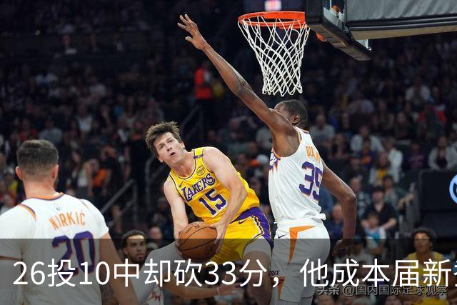 26投10中却砍33分，他成本届新秀首个30+